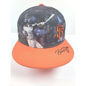OSFM San Francisco Giants Buster Posey All Over Print Snapback Hat Orange Black